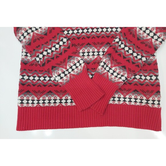 Chaps Womens Red White and Black Turtle Neck Sweater size Medium - Picture 7 of 12